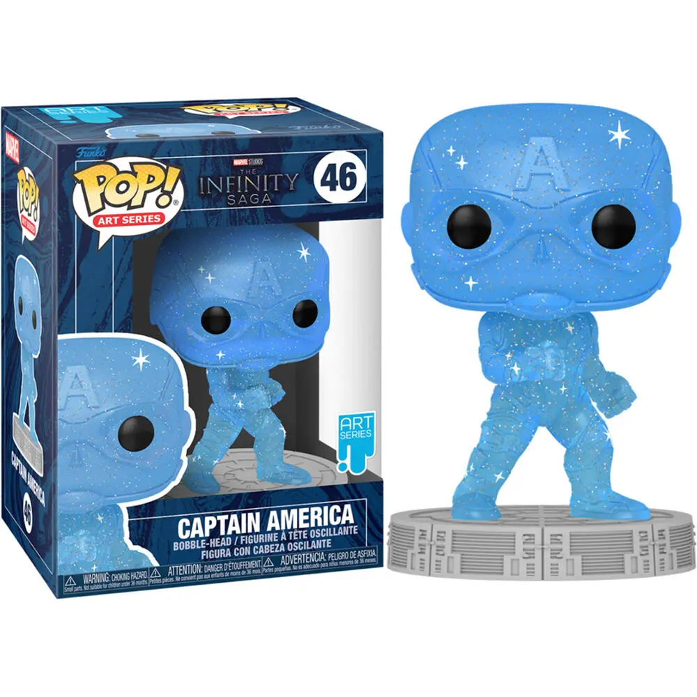 Infinity Saga POP! Artist Series Vinyl Figur Captain America (Blue) 9 cm Produktfoto