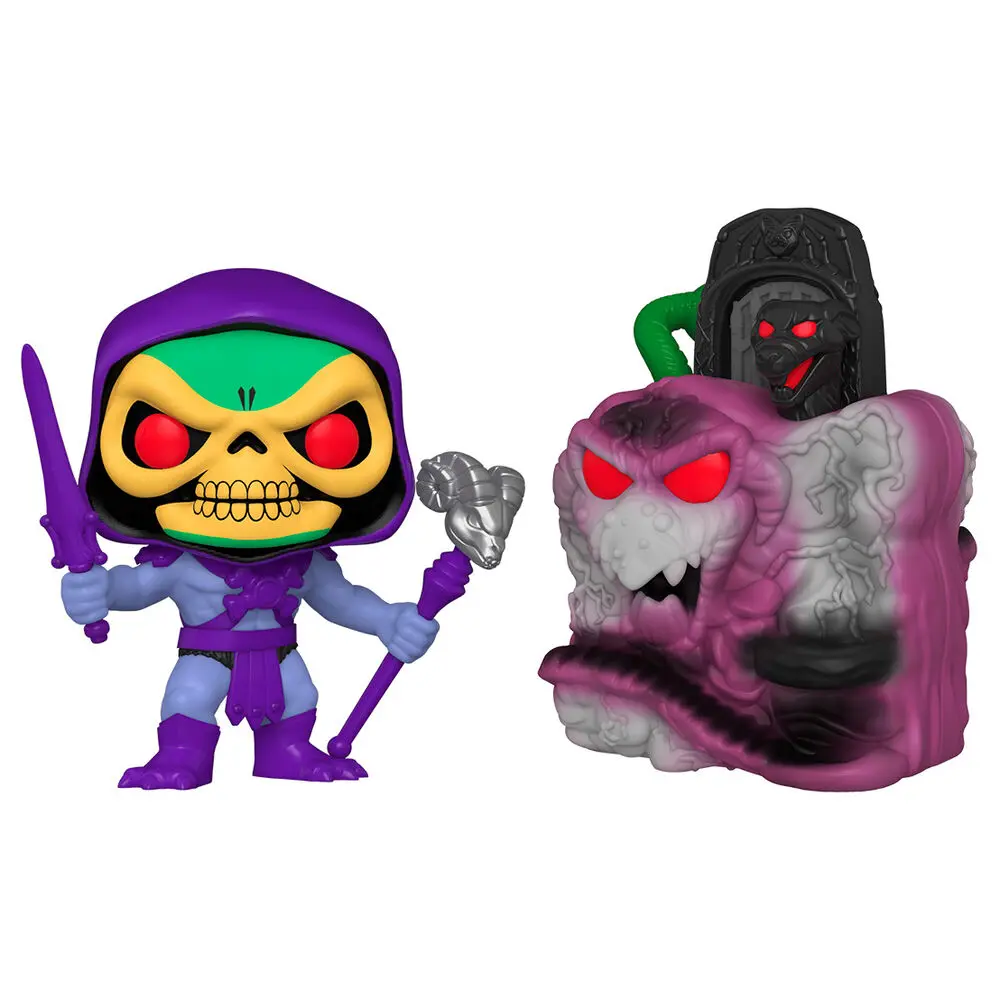 Masters of the Universe POP! Town Vinyl Figur Snake Mountain w/Skeletor 9 cm Produktfoto