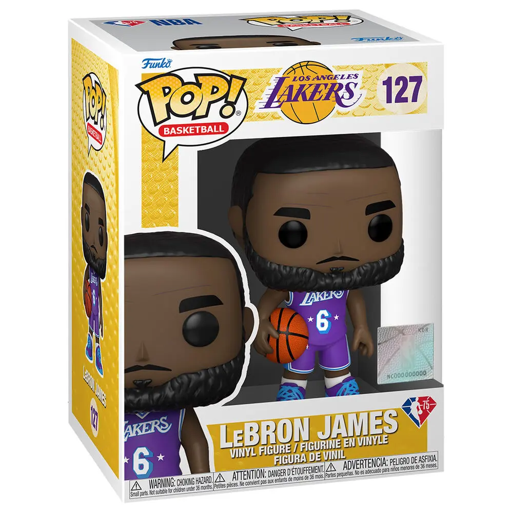 NBA Legends POP! Sports Vinyl Figur Lakers - LeBron James (Yellow Jersey) 9 cm Produktfoto