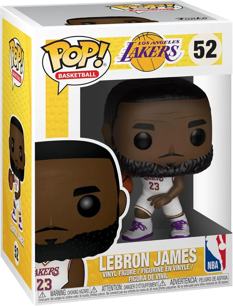 NBA POP! Sports Vinyl Figur LeBron James White Uniform (Lakers) 9 cm termékfotó