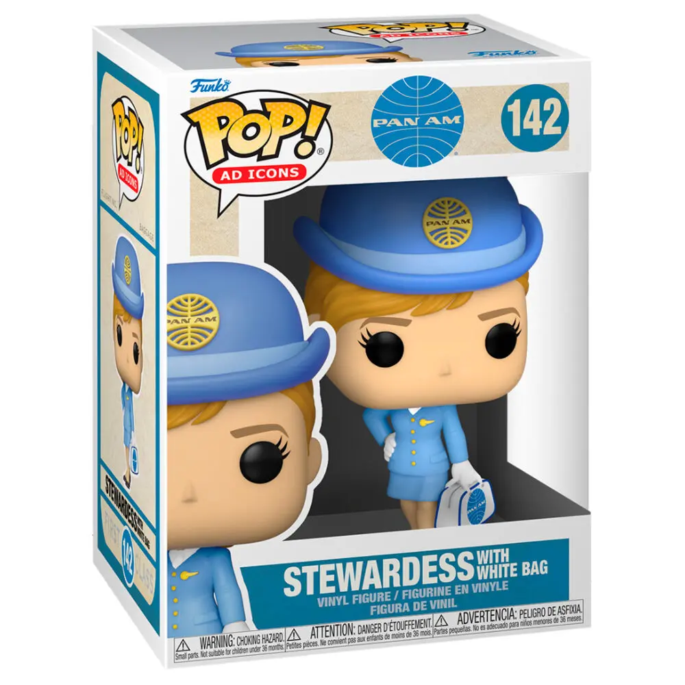Pan Am POP! Ad Icons Vinyl Figur Stewardess w/White Tasche 9 cm Produktfoto