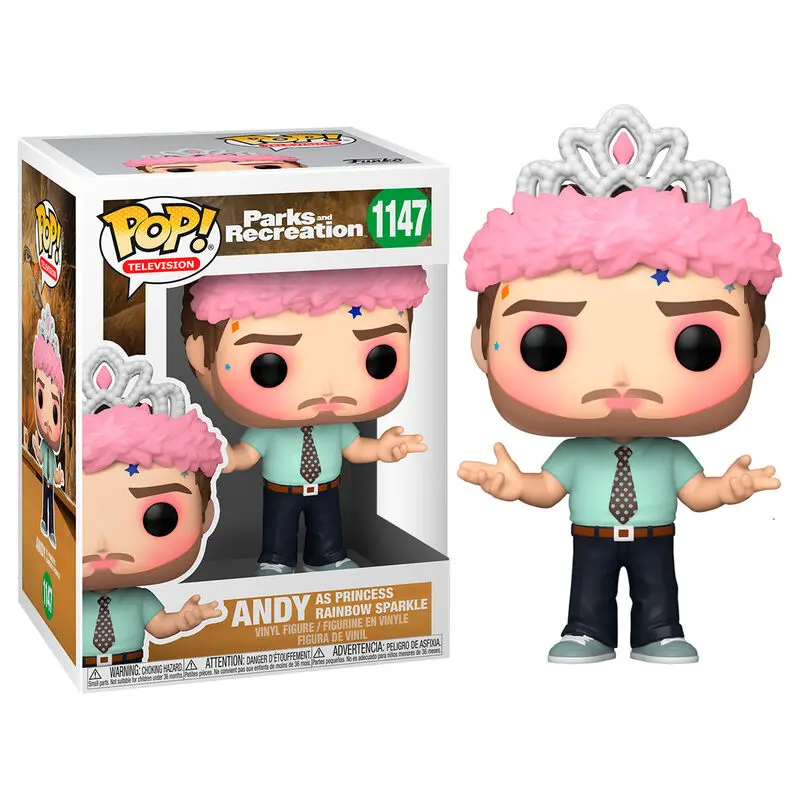 Parks and Recreation POP! TV Vinyl Figur Andy as Princess Rainbow Sparkle 9 cm Produktfoto