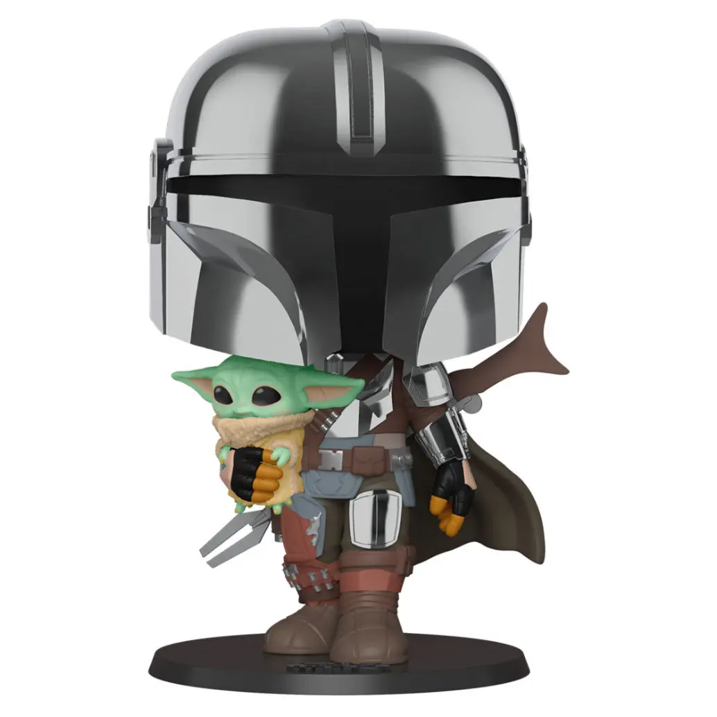 Star Wars The Mandalorian Super Sized POP! Vinyl Figur The Mandalorian holding The Child 25 cm termékfotó