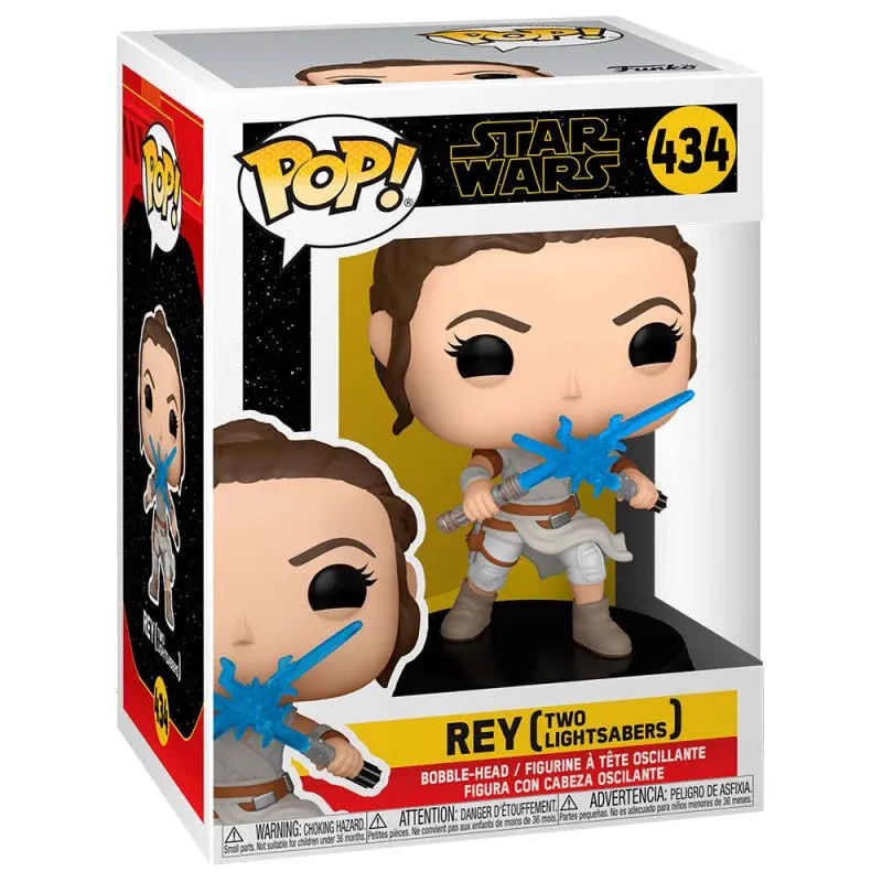 Star Wars Episode IX POP! Movies Vinyl Figur Rey mit 2 Lichtschwertern 9 cm Produktfoto