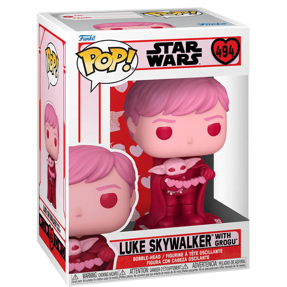 Star Wars Valentines POP! Star Wars Vinyl Figur Luke & Grogu 9 cm Produktfoto