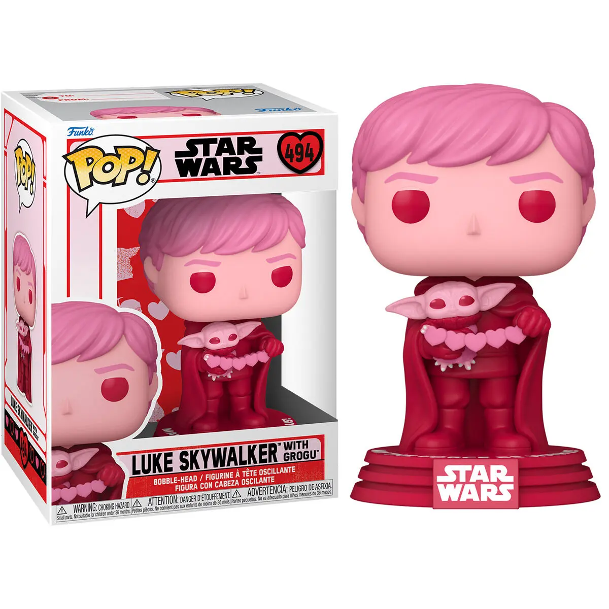 Star Wars Valentines POP! Star Wars Vinyl Figur Luke & Grogu 9 cm Produktfoto