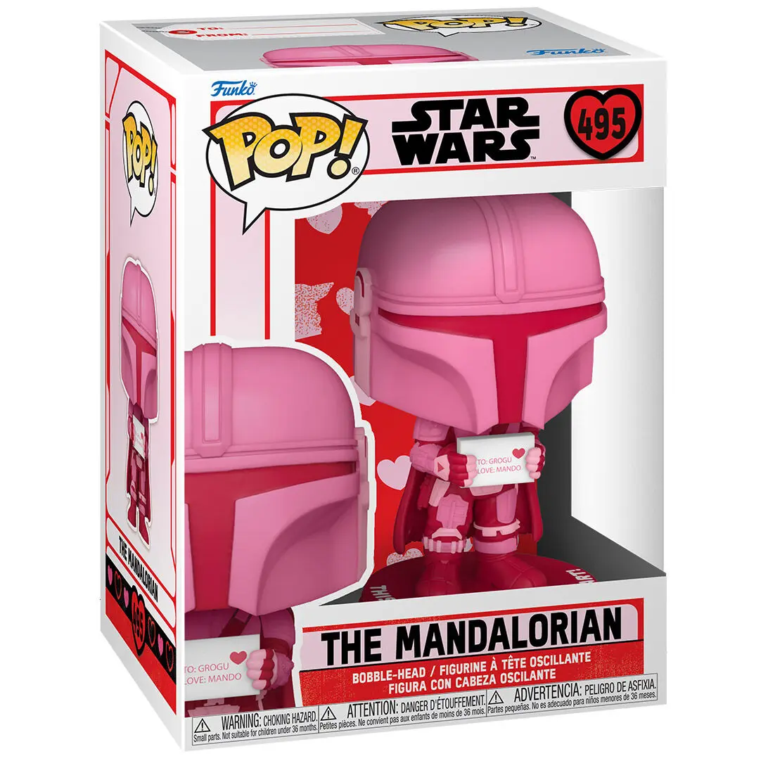 Star Wars Valentines POP! Star Wars Vinyl Figur The Mandalorian 9 cm Produktfoto