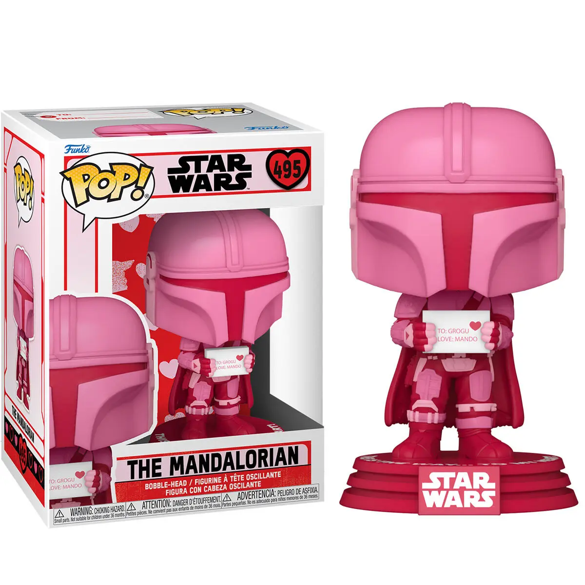 Star Wars Valentines POP! Star Wars Vinyl Figur The Mandalorian 9 cm Produktfoto