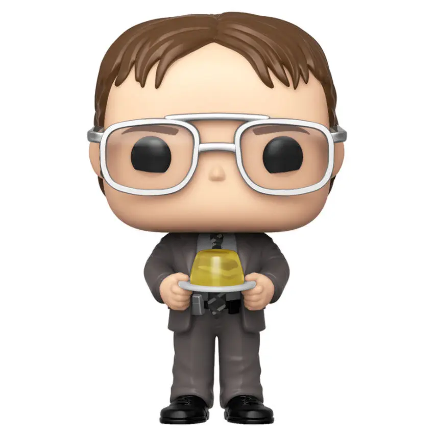 The Office US POP! TV Vinyl Figur Dwight w/Jello Stapler 9 cm Produktfoto