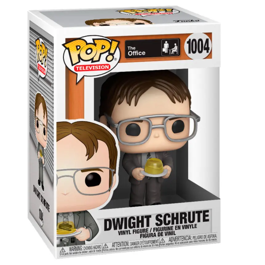 The Office US POP! TV Vinyl Figur Dwight w/Jello Stapler 9 cm Produktfoto
