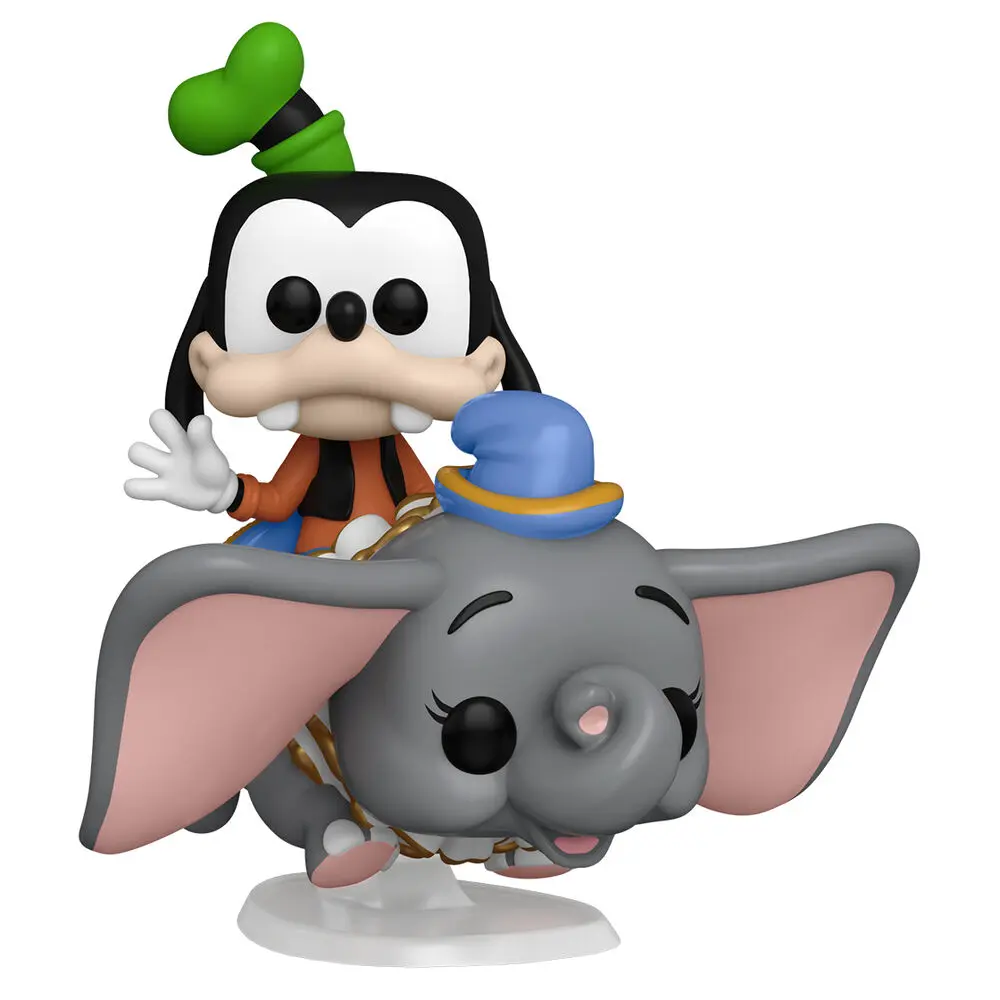 Walt Disney World 50th Anniversary POP! Rides Super Deluxe Vinyl Figur Dumbo w/Goofy 15 cm Produktfoto