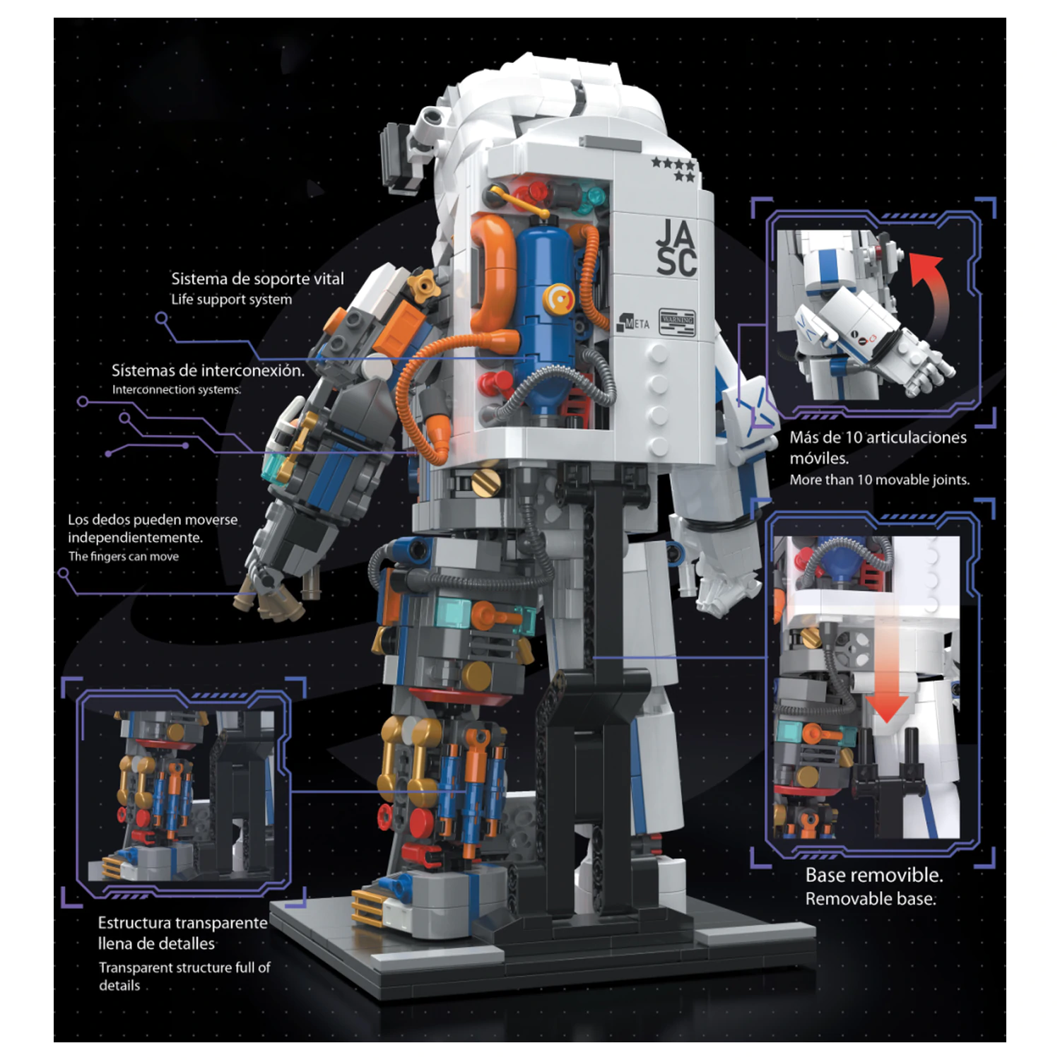POP SERIES Konstruktionsset Astronaut 900 Teile Produktfoto