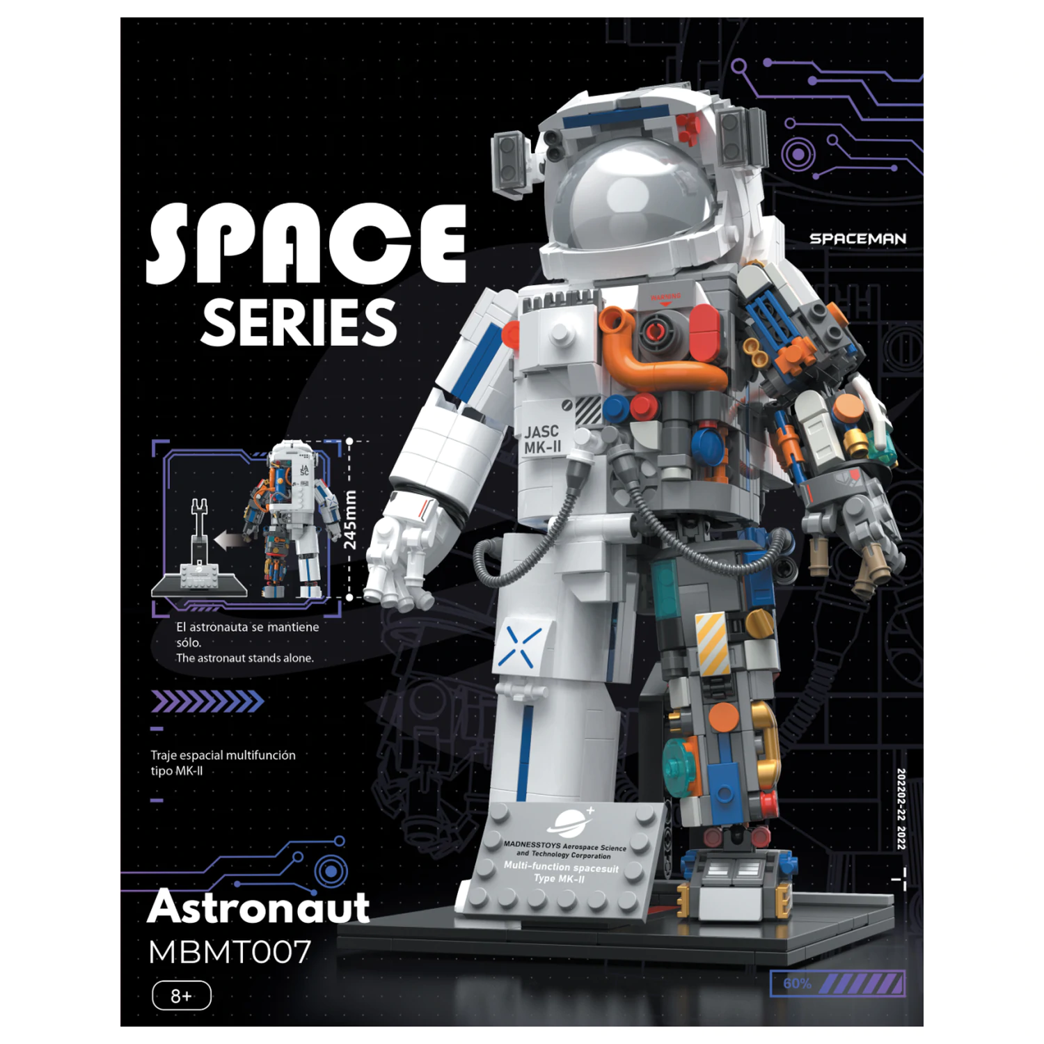 POP SERIES Konstruktionsset Astronaut 900 Teile Produktfoto