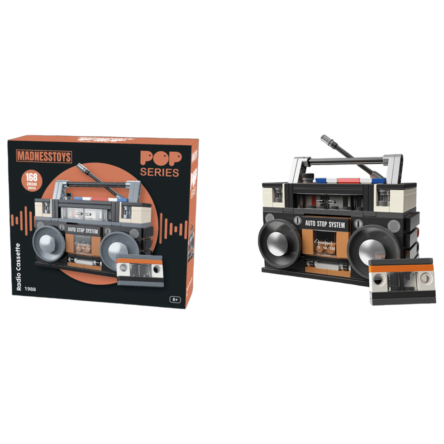 Pop Series Construction Kit 1988 Boombox Radio 168 Teile Produktfoto