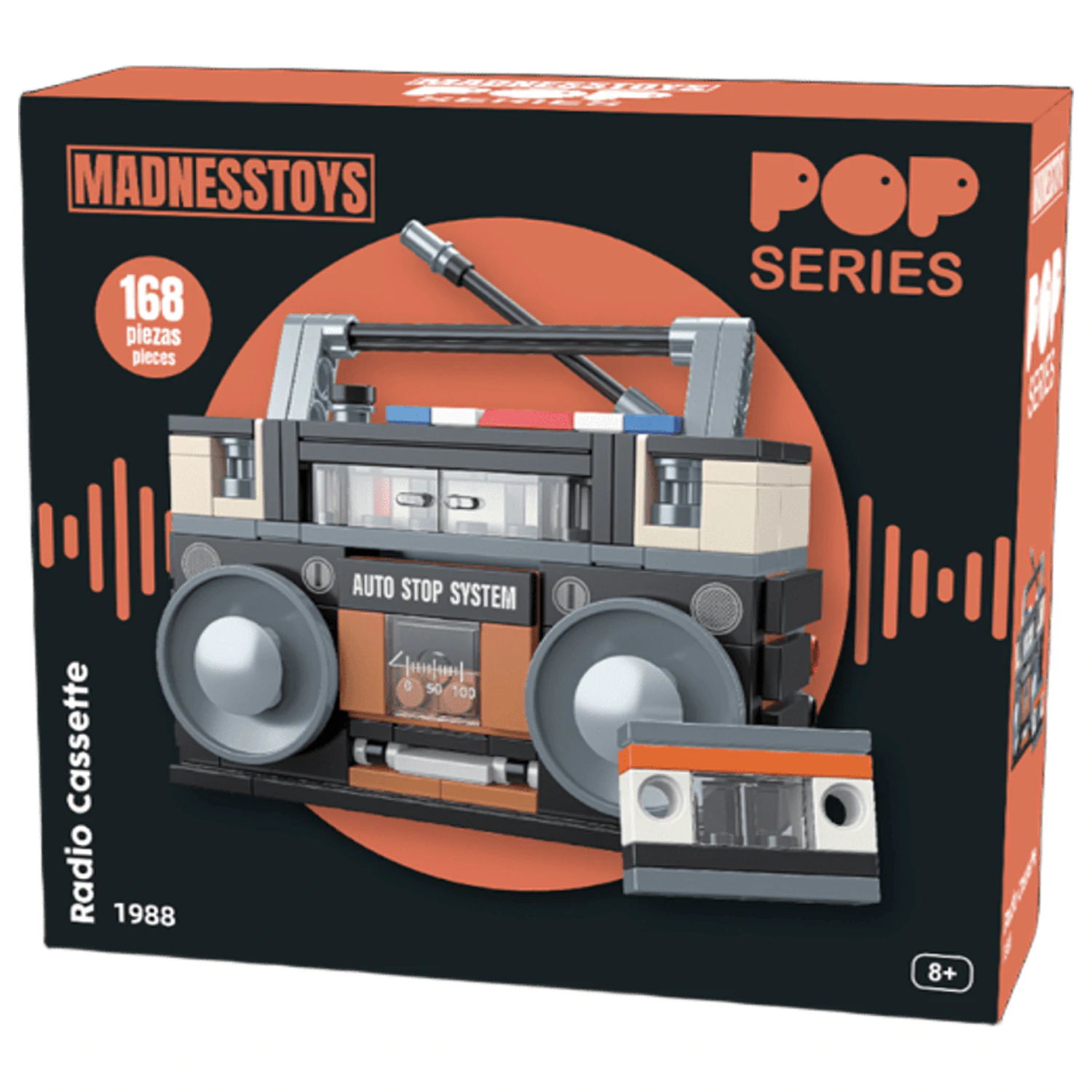 Pop Series Construction Kit 1988 Boombox Radio 168 Teile Produktfoto