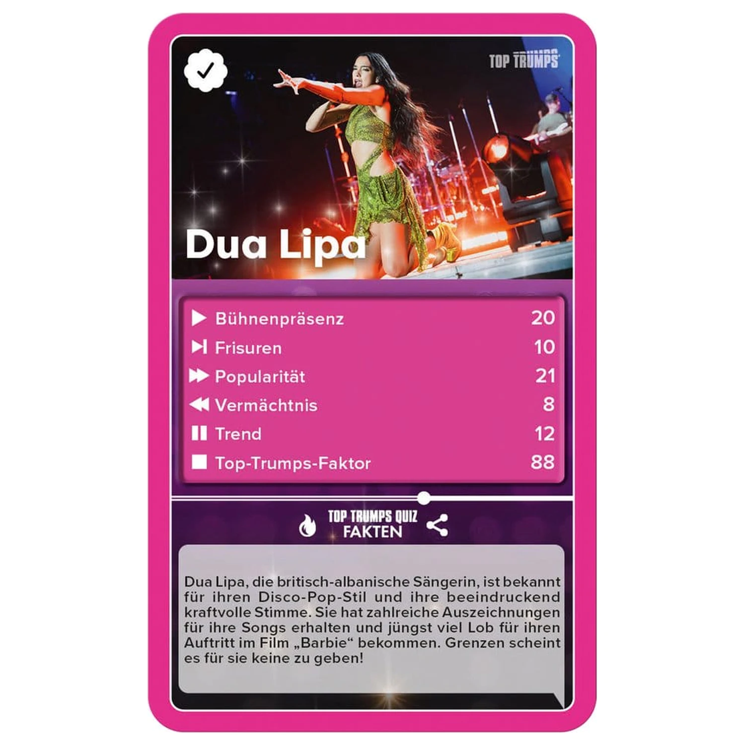 Popstars Karten Spiel Top Trumps *Deutsche Version* Produktfoto