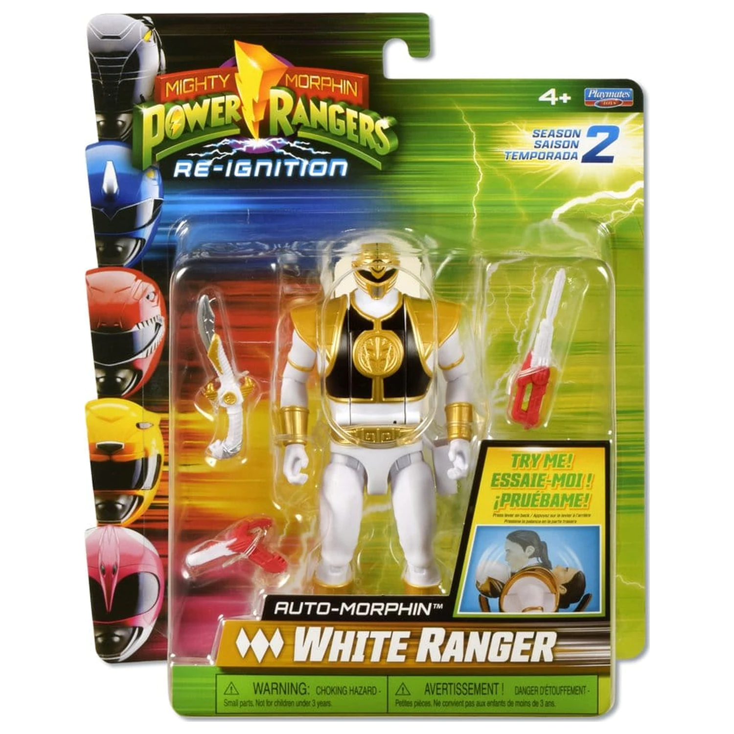 Power Rangers Auto-Morphin Action Figur White Ranger 15 cm Produktfoto