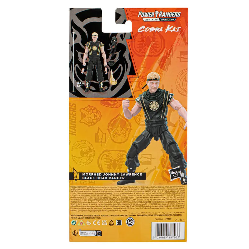 Power Rangers x Cobra Kai Lightning Collection Actionfigur Morphed Johnny Lawrence Black Boar Ranger 15 cm Produktfoto