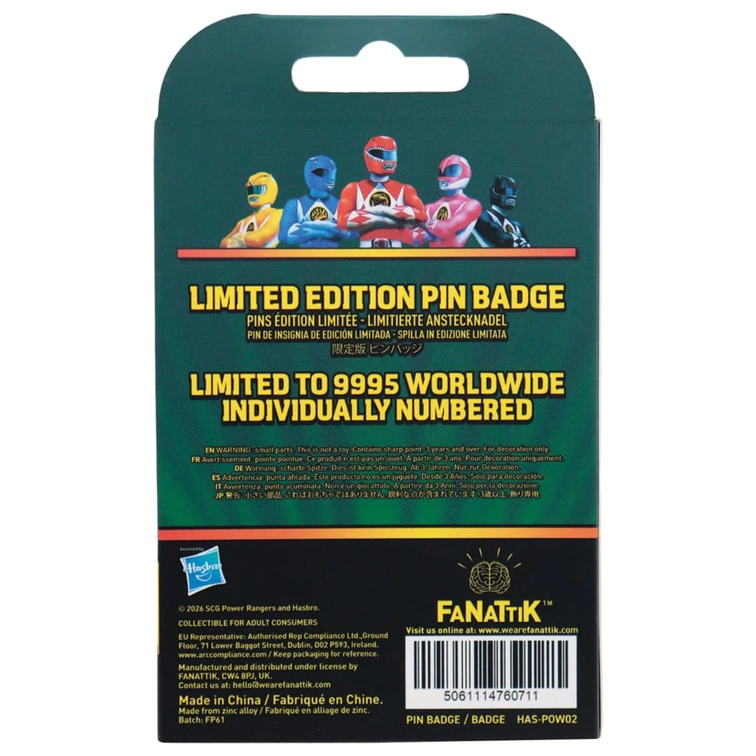 Power Rangers Anstecknadel Green Ranger Limited Edition Produktfoto