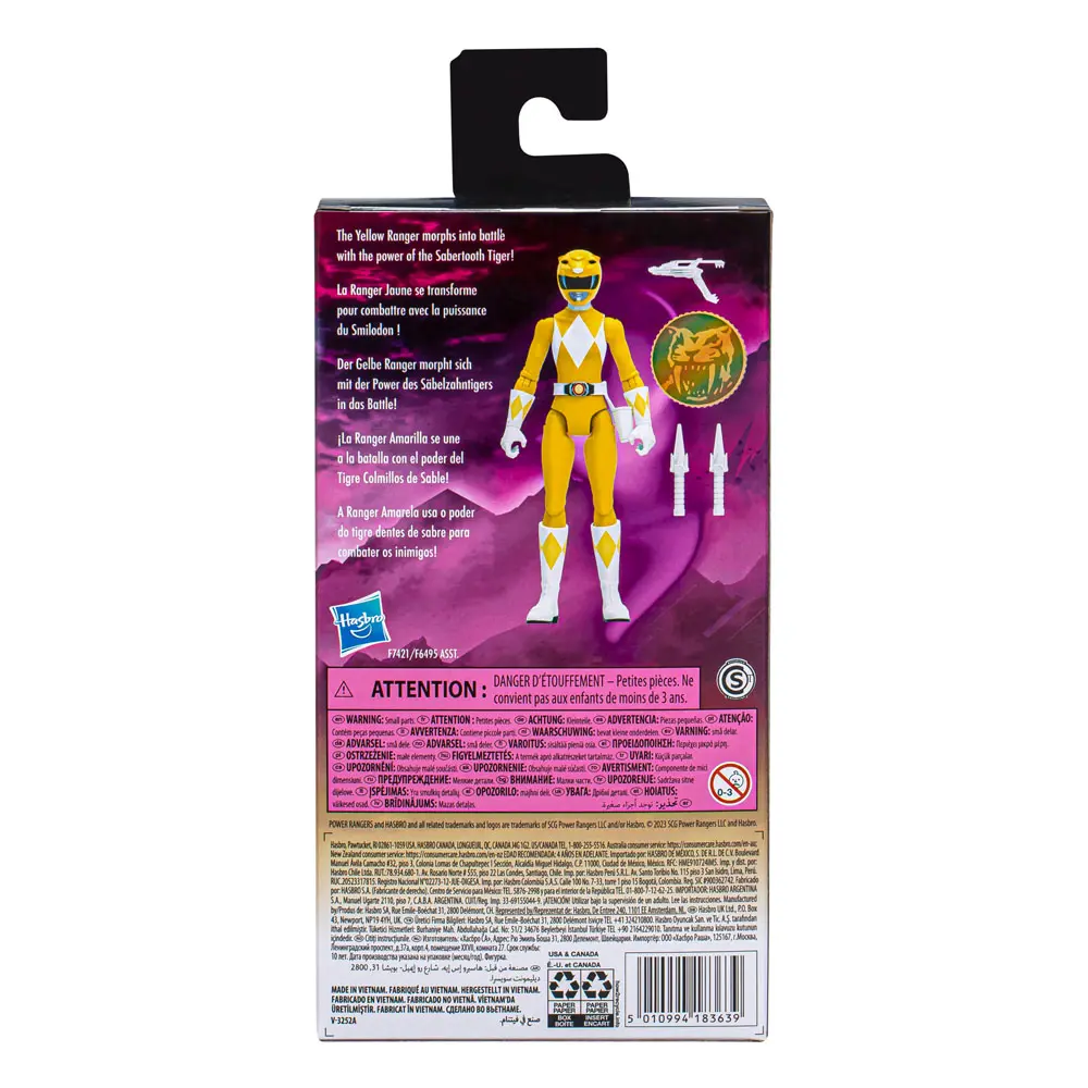 Power Rangers Actionfigur Mighty Morphin Yellow Ranger 15 cm Produktfoto