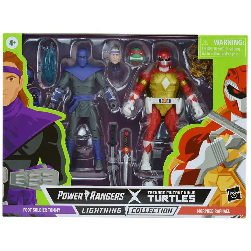 Power Rangers x TMNT LamKugelschreibering Collection Action Figurs 2022 Foot Soldier Tommy & Morphed Raphael termékfotó