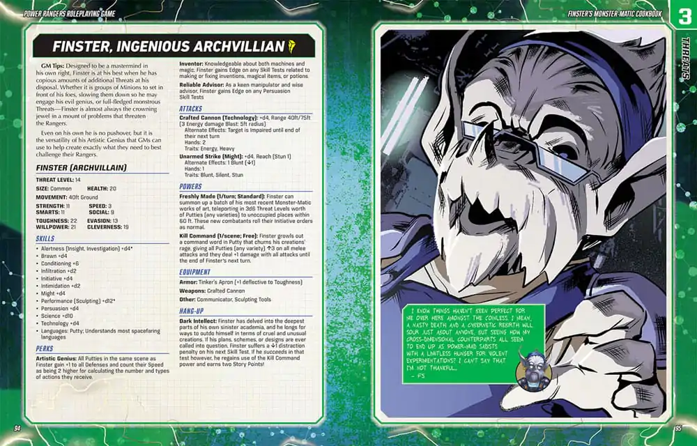 Power Rangers RPG Buch Finster's Monster-Matic Cookbook Sourcebook *Englische Version* Produktfoto