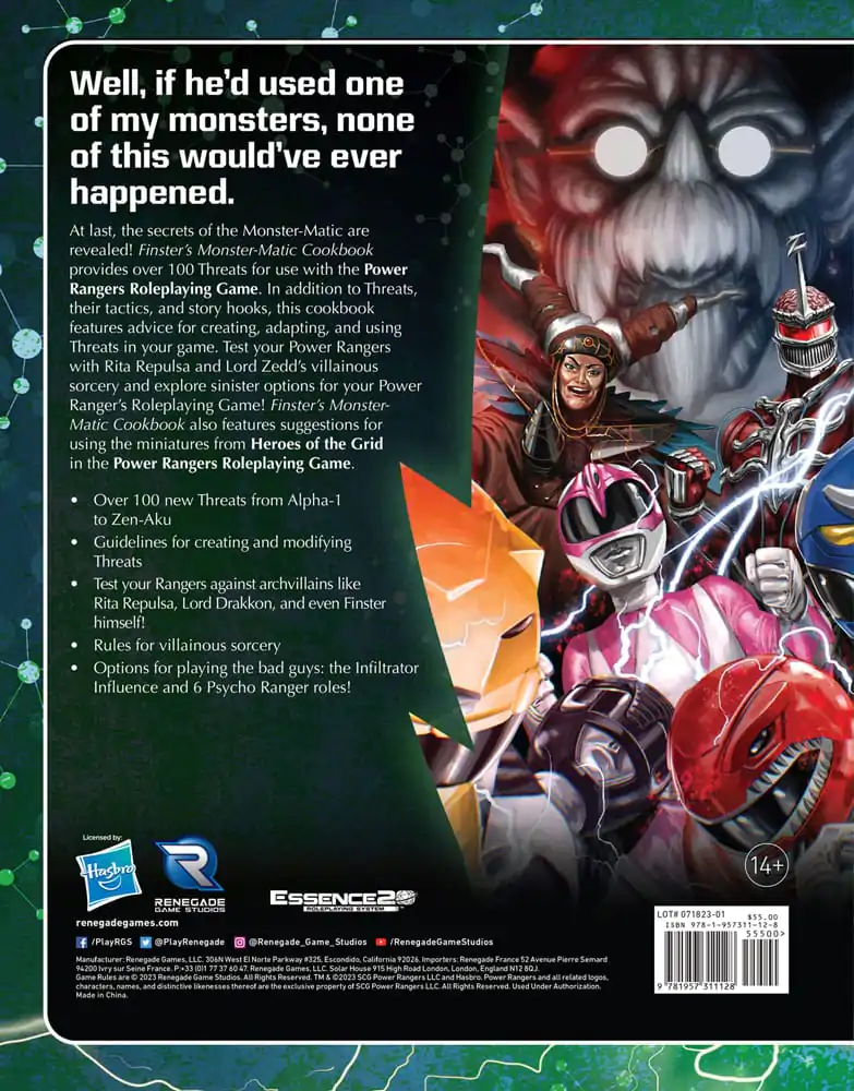 Power Rangers RPG Buch Finster's Monster-Matic Cookbook Sourcebook *Englische Version* Produktfoto