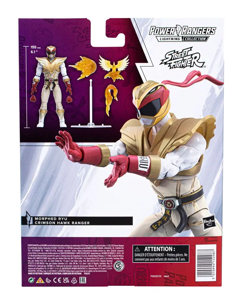 Power Rangers x Street Fighter Ligtning Collection Action Figur Morphed Ryu Crimson Hawk Ranger 15 cm Produktfoto