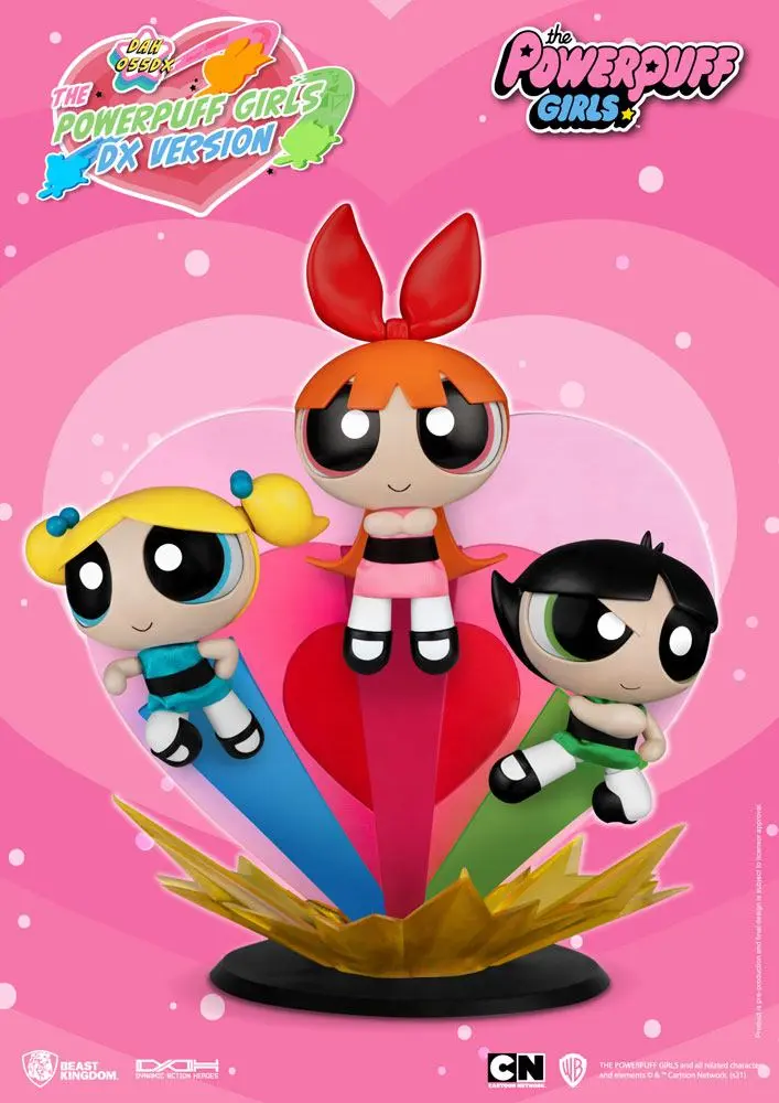 Powerpuff Girls Dynamic 8ction Heroes Actionfiguren 1/9 Blossom, Bubbles & Buttercup Deluxe 14 cm Produktfoto