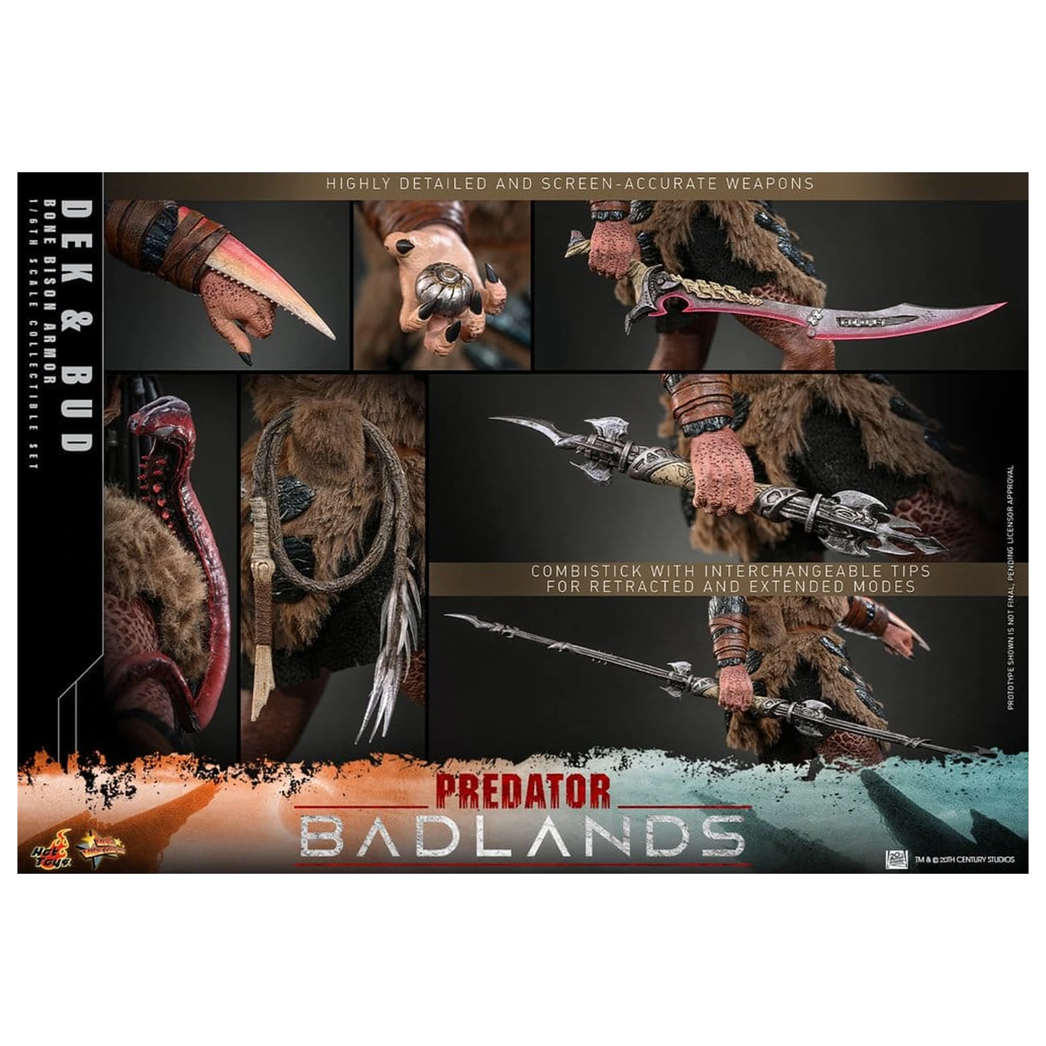 Predator: Badlands Movie Masterpiece Action-Figuren 2er-Pack 1/6 Dek (Bone Bison Armor) und Bud 31 cm Produktfoto