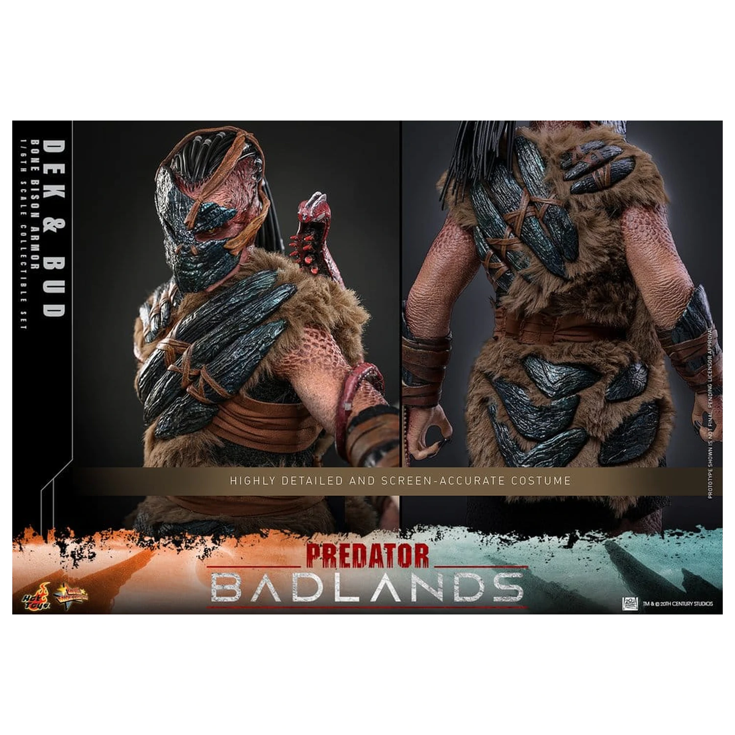 Predator: Badlands Movie Masterpiece Action-Figuren 2er-Pack 1/6 Dek (Bone Bison Armor) und Bud 31 cm Produktfoto