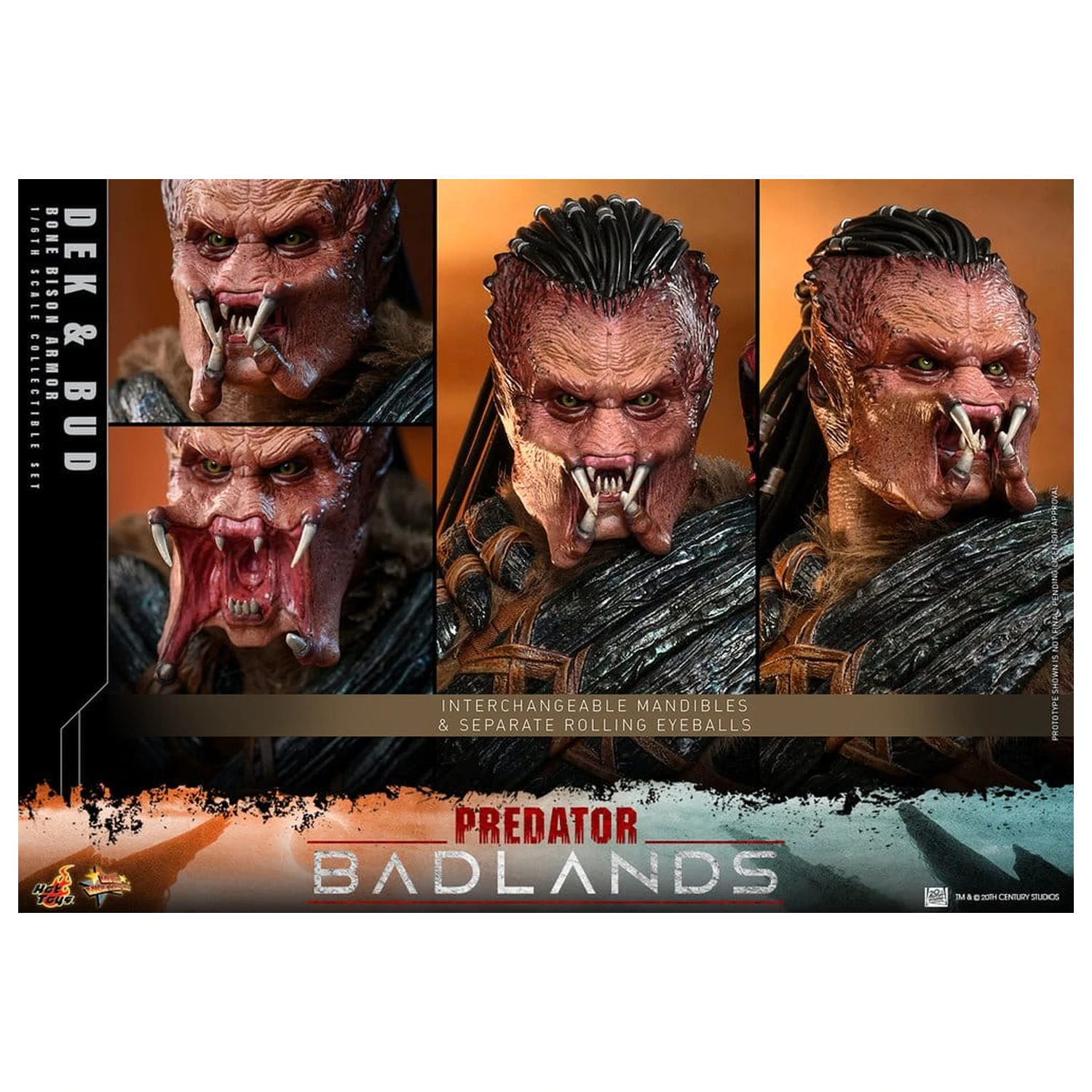 Predator: Badlands Movie Masterpiece Action-Figuren 2er-Pack 1/6 Dek (Bone Bison Armor) und Bud 31 cm Produktfoto