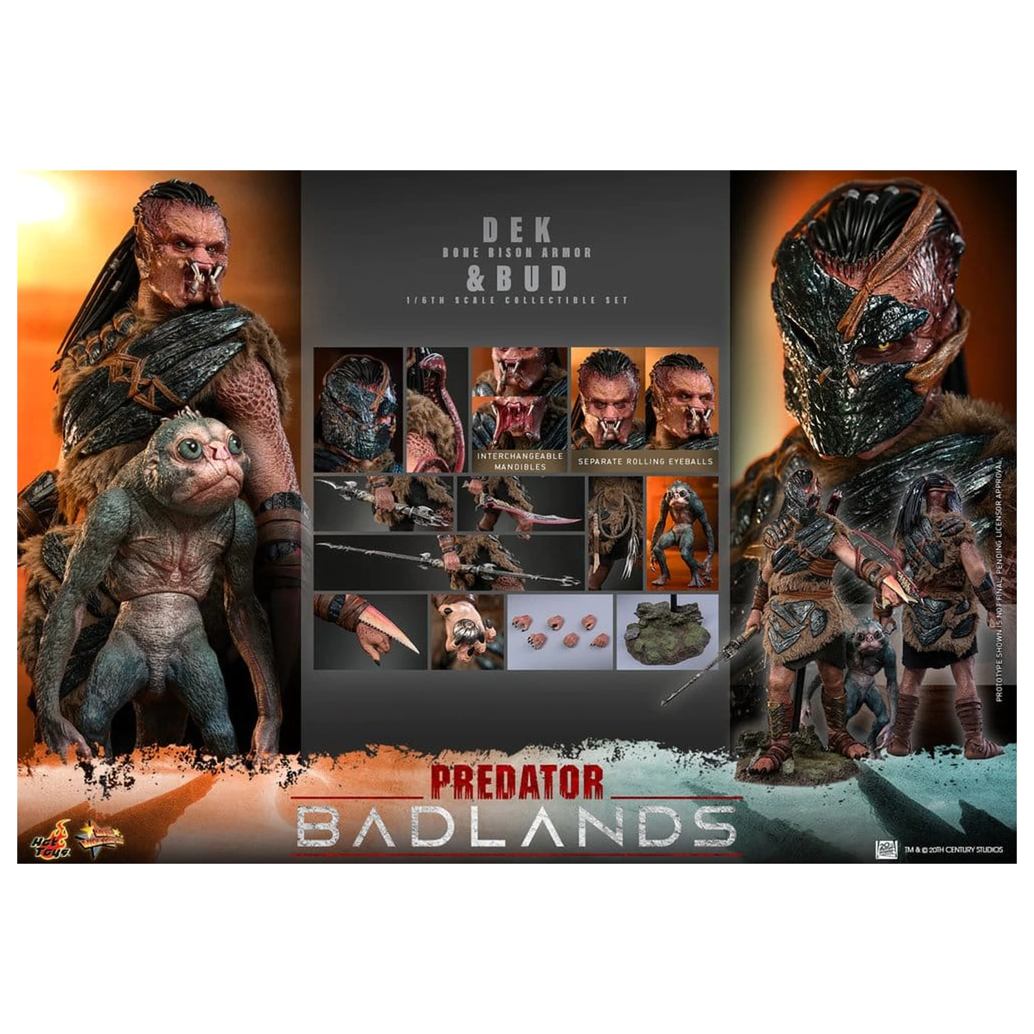 Predator: Badlands Movie Masterpiece Action-Figuren 2er-Pack 1/6 Dek (Bone Bison Armor) und Bud 31 cm Produktfoto