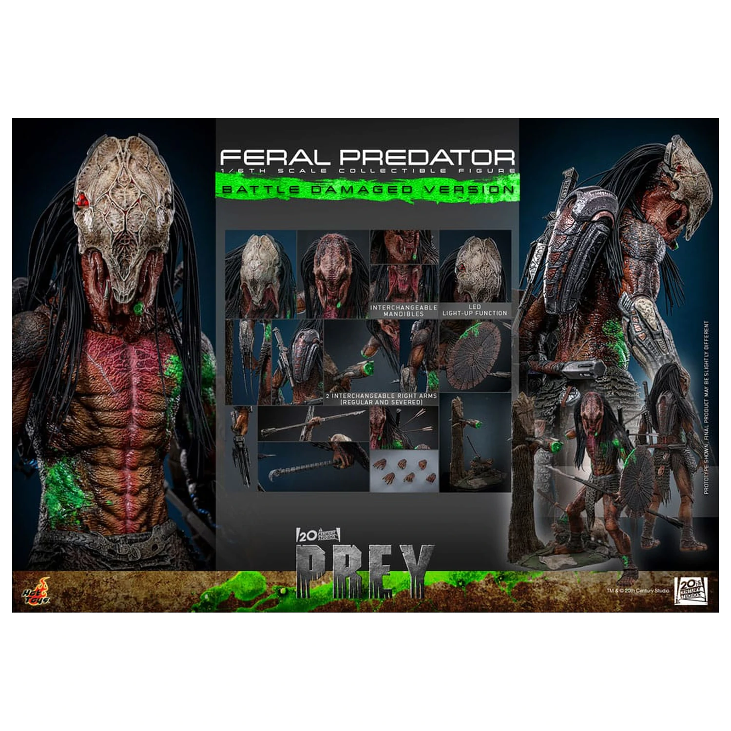 Prey Actionfigur 1/6 Feral Predator (Battle Damaged Version) 37 cm Produktfoto