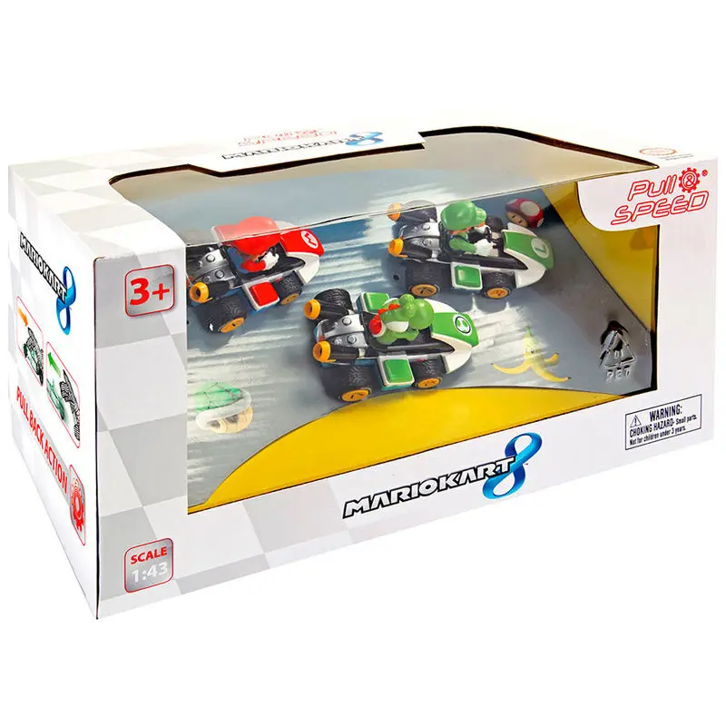 Pull Speed Mario Kart 8 Mario Luigi Yoshi 3-er Set Autos termékfotó