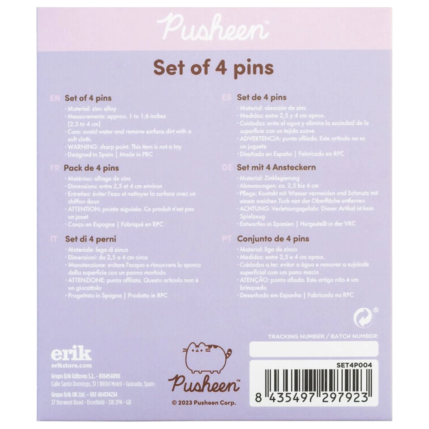Pusheen Set mit 4 Pins Produktfoto