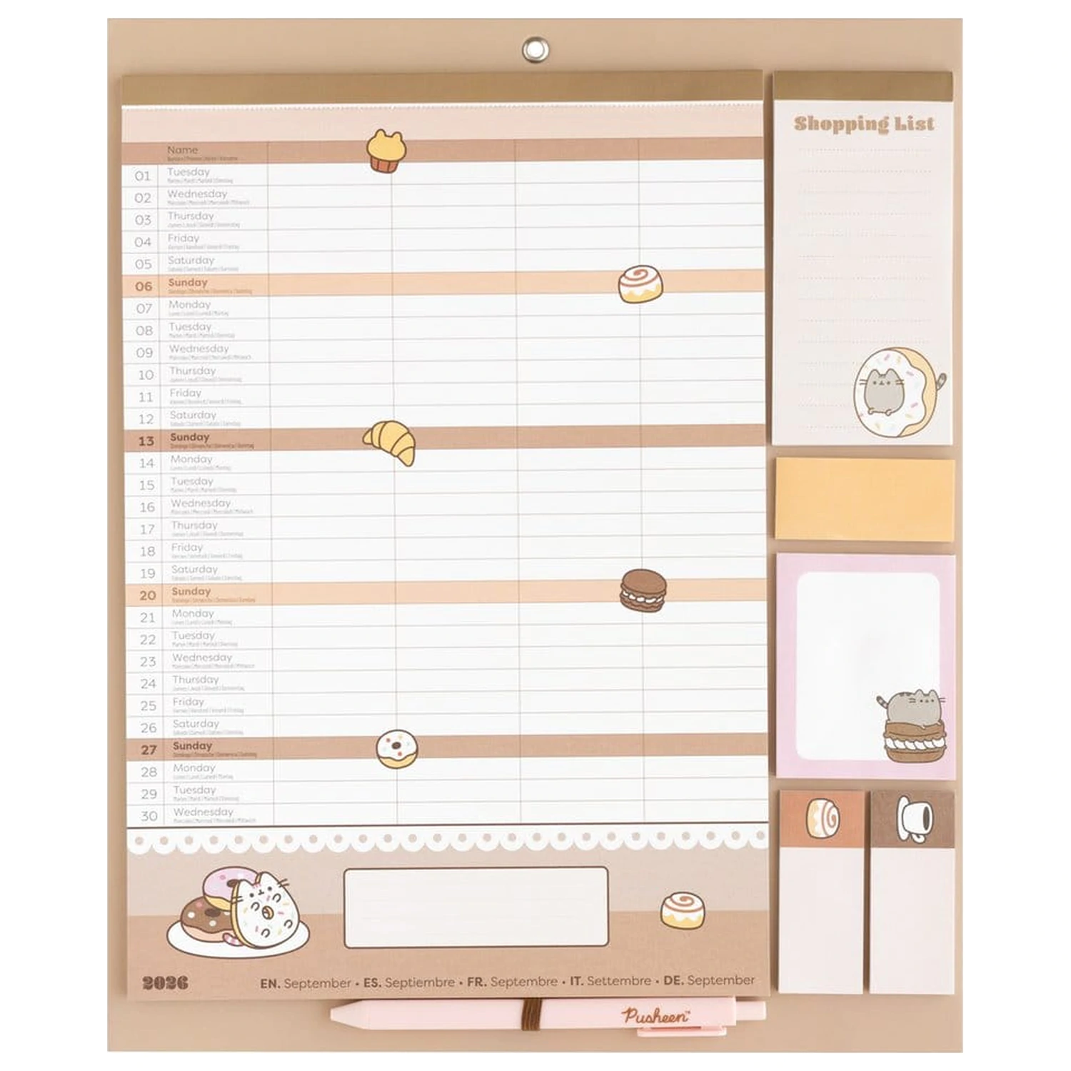 Pusheen Magnetplaner 2026/27 30 x 35 cm Produktfoto