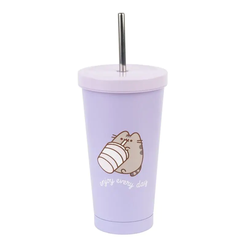 Pusheen Moments Glas mit Strohhalm 550ml Produktfoto