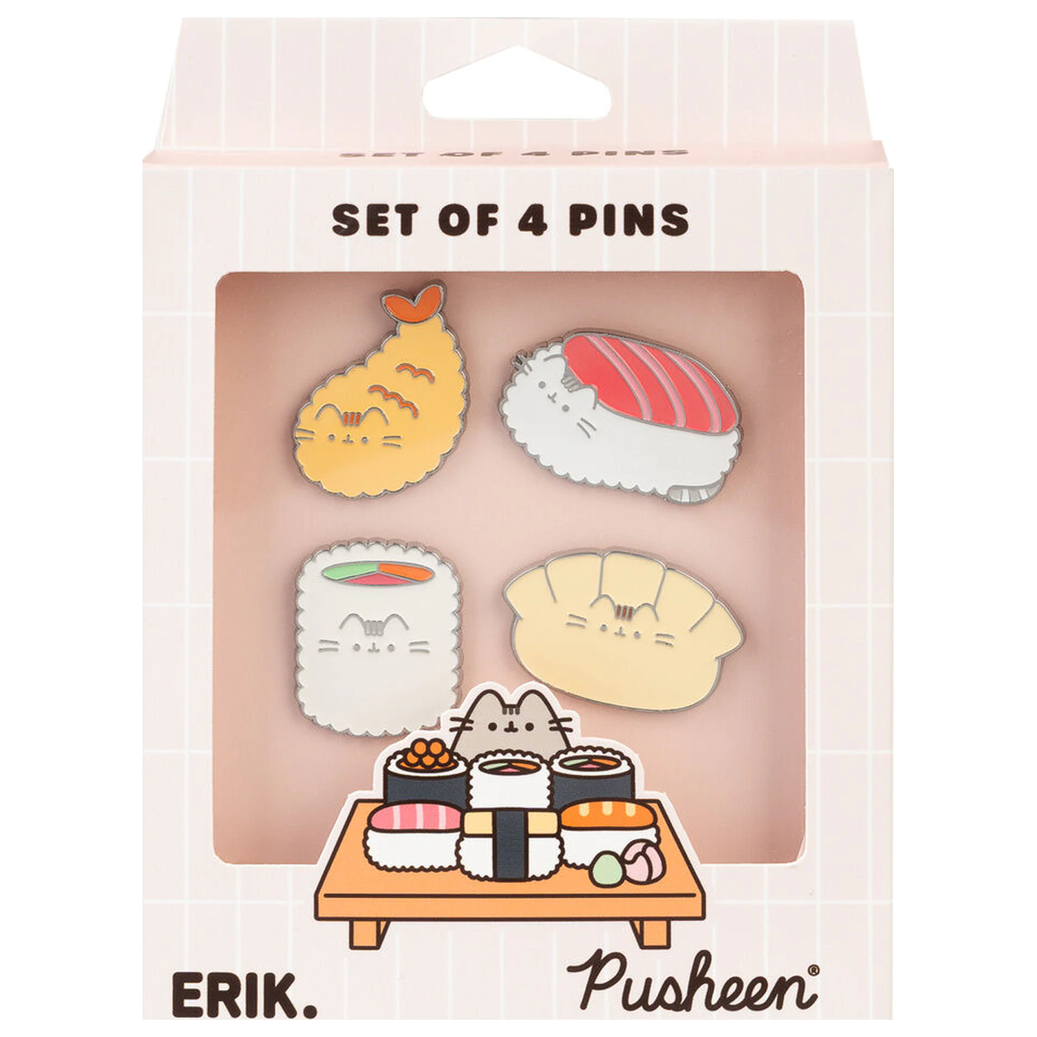 Pusheen Sushi Roll Set 4 Anstecknadeln Produktfoto
