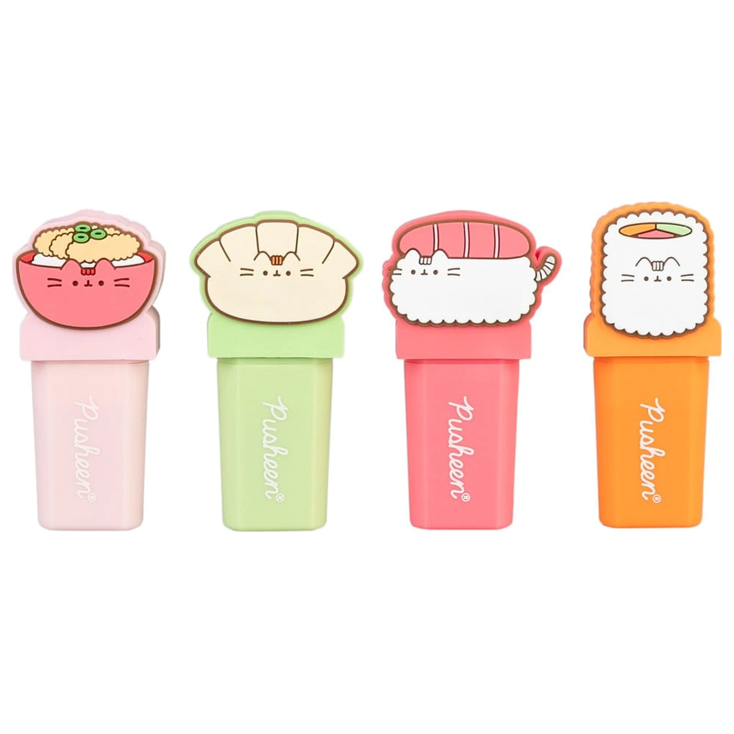 Pusheen Sushi Roll Set aus 4 Textmarkern mit Topper Produktfoto