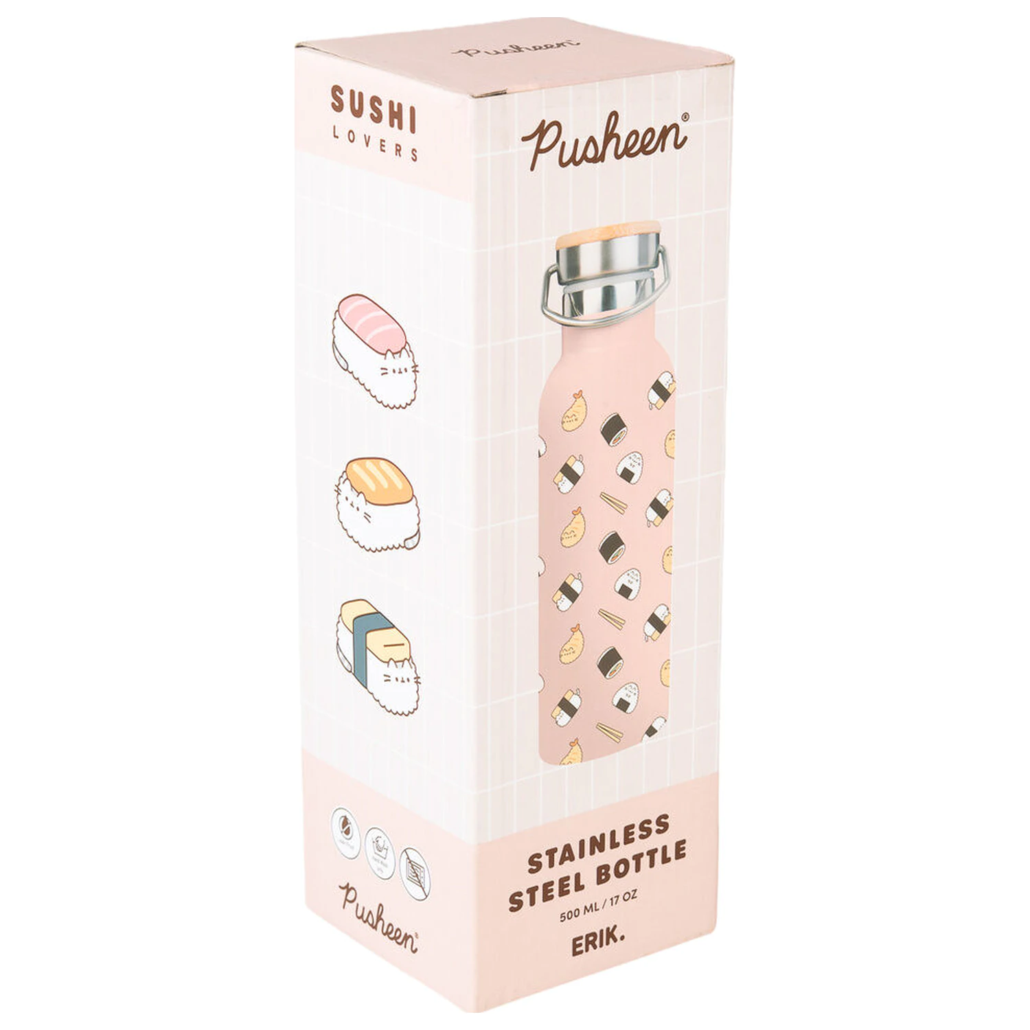 Pusheen Sushi Roll metallic Flasche Produktfoto
