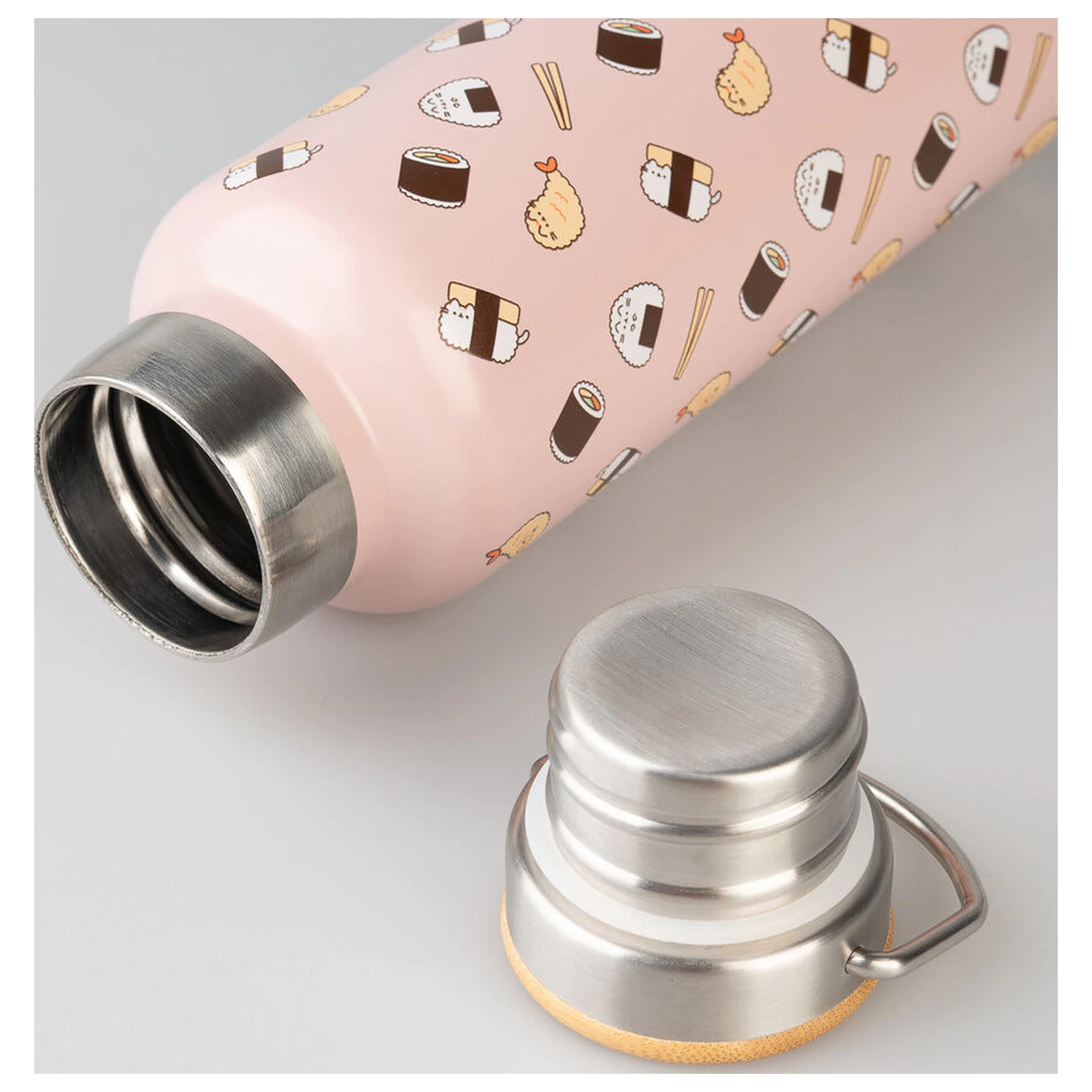 Pusheen Sushi Roll metallic Flasche Produktfoto