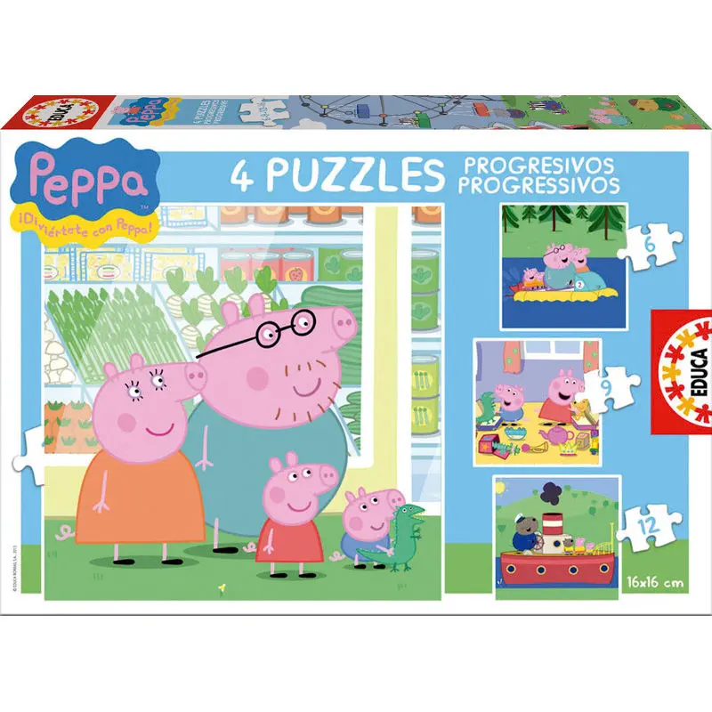 Peppa Pig Progressive Puzzle 6-9-12-16St termékfotó
