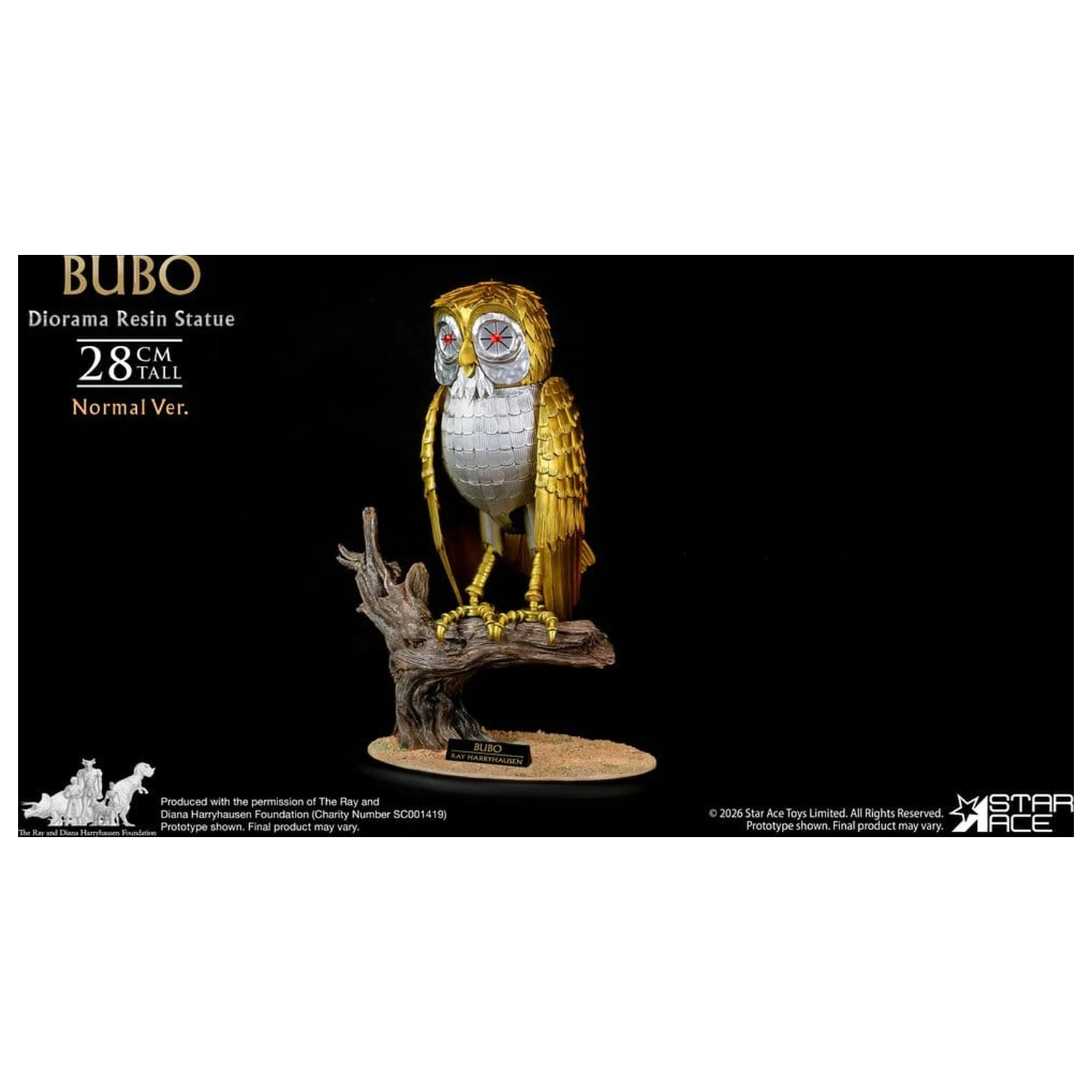 Ray Harryhausens Diorama Harz Statue Bubo Normal Version 28 cm Produktfoto