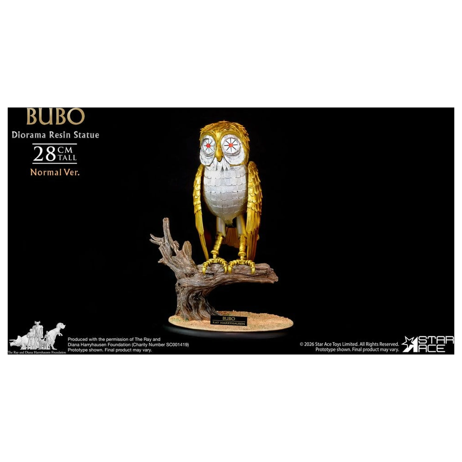 Ray Harryhausens Diorama Harz Statue Bubo Normal Version 28 cm Produktfoto