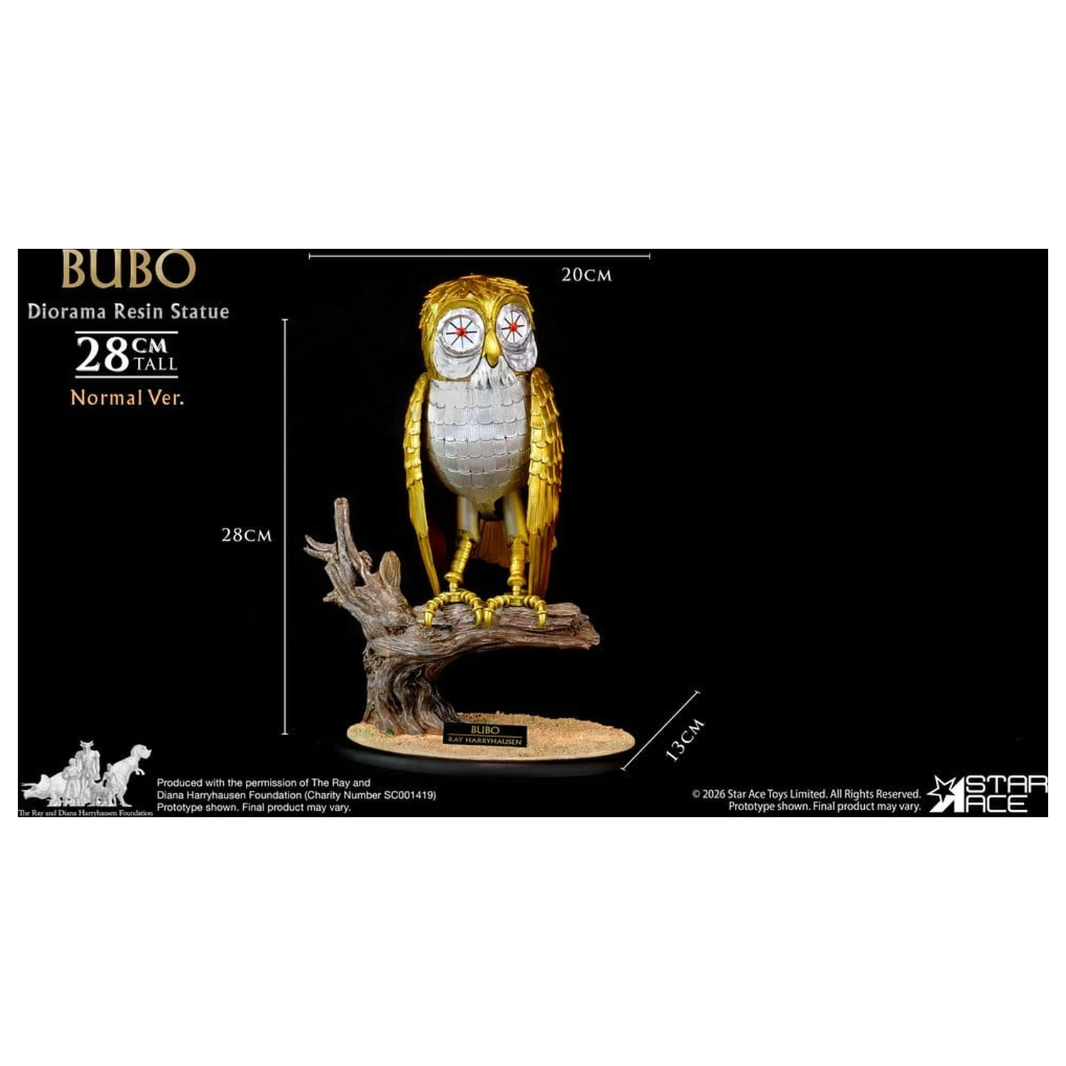 Ray Harryhausens Diorama Harz Statue Bubo Normal Version 28 cm Produktfoto