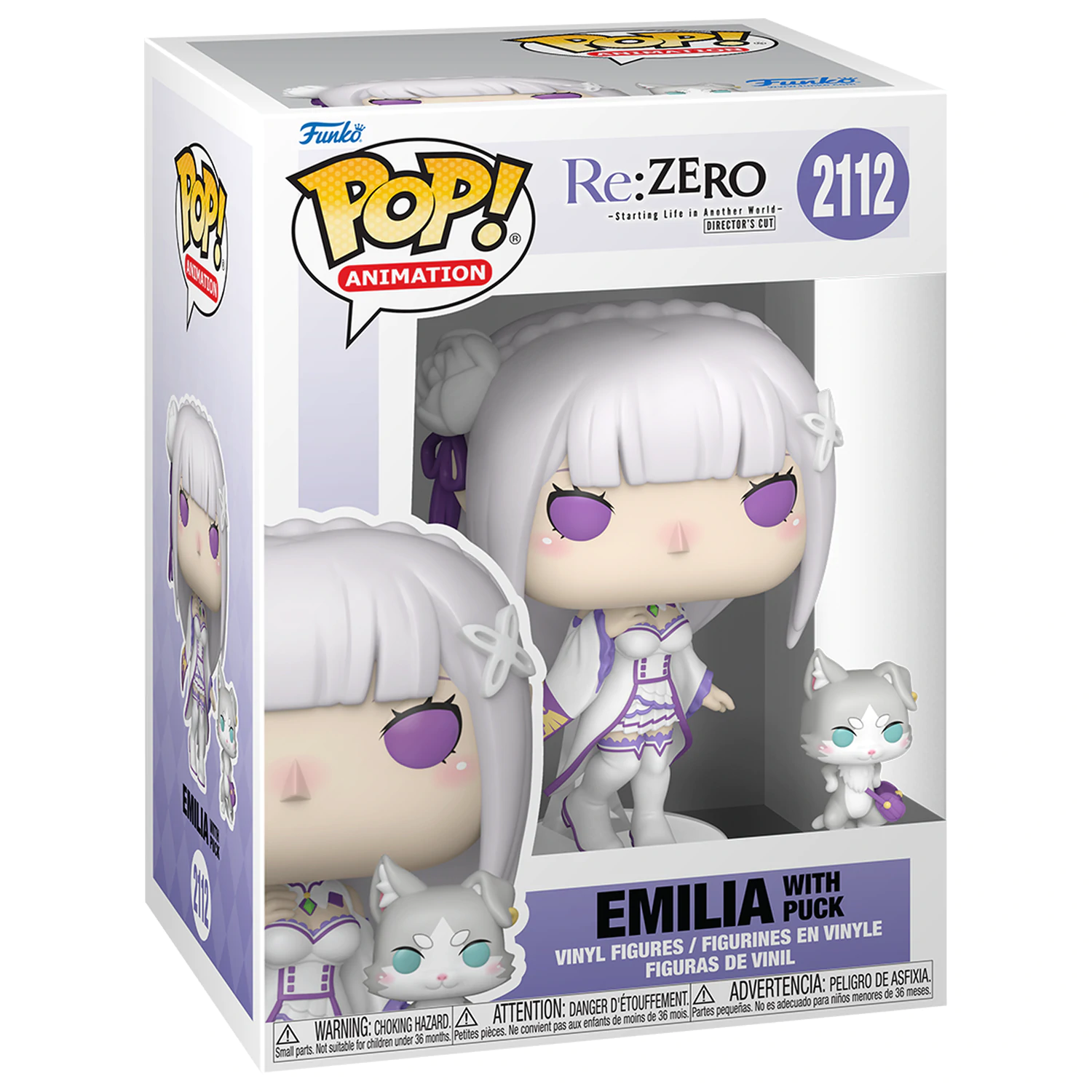 Re:Zero Funko POP!&Buddy Animation Vinyl Figur Emilia w/Puck 9 cm Produktfoto