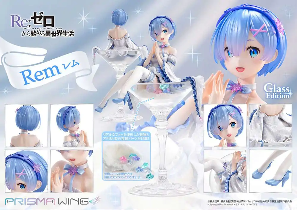 Re:Zero - Starting Life in Another World Prisma Wing PVC Statue 1/7 Rem Glass Edition 23 cm termékfotó