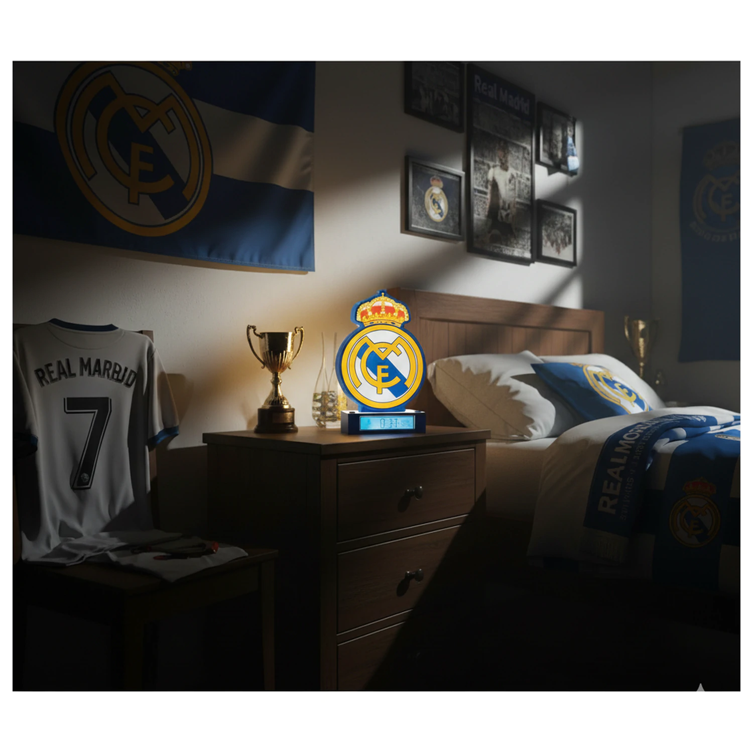 Real Madrid 3D Wecker Lampe Produktfoto