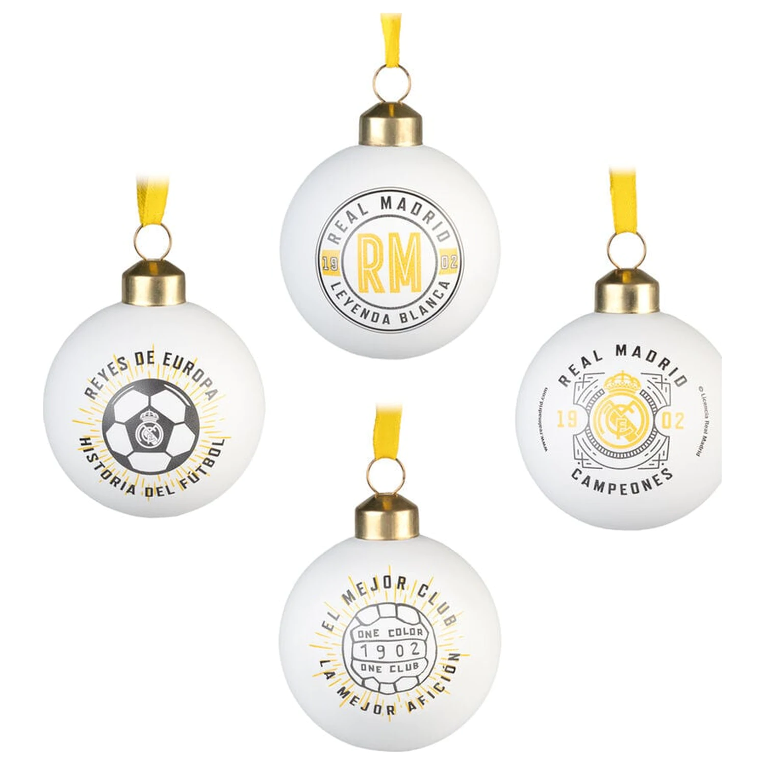 Real Madrid 4er-Set Weihnachtskugeln Produktfoto